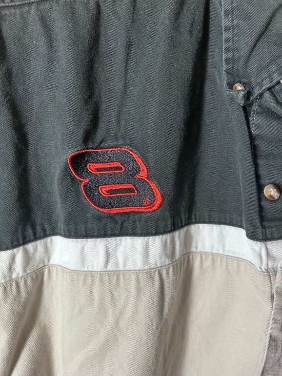 Vtg NASCAR Dale Jr Tri-Tone Button Down Shirt - Picture 5 of 8